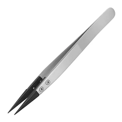 Afbeelding van PPS Plastic getipte pincet, rechte, fijne puntige tips, roestvrij stalen behuizing, ESD veilig. ENGINEER ptz 41