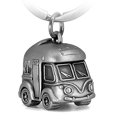 Afbeelding van FABACH camper sleutelhanger voor cadeau geschenken Van accessoires miniatuur bestelwagen camping ideeën camperrijders campereigenaar, antiek zilver,