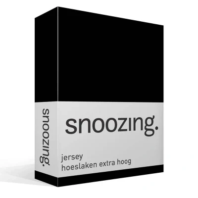 Afbeelding van Snoozing Jersey Hoeslaken Extra Hoog 100% gebreide katoen 140x200 cm Zwart