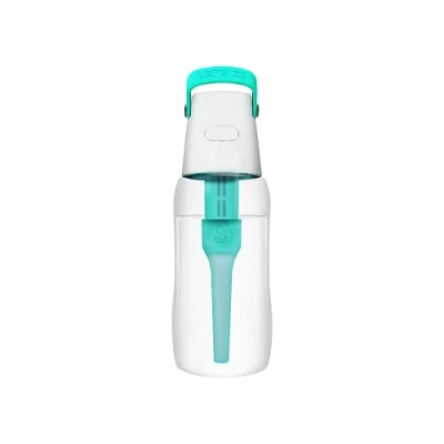 Afbeelding van DAFI Solide filterfles, kleur turquoise, 0,5 l, elimineert de chloorsmaak en geur, gebruik thuis tijdens het trainen, in sportschool