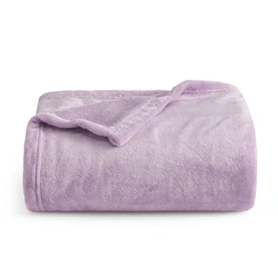 Afbeelding van BEDSURE geruite fleece deken paars 130x150cm Zacht warm dekbed geruit Flanel Sofa Throw