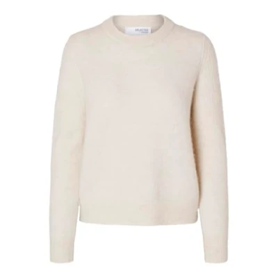 Afbeelding van SELECTED FEMME SLFSIA RAS LS Knit O hals NOOS, berken/details: melange, S