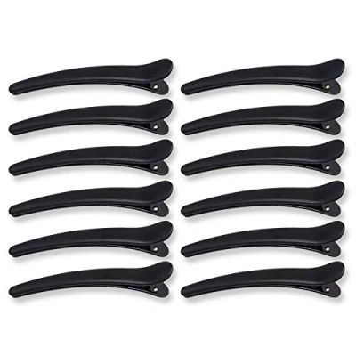 Afbeelding van AKH® 12 Stks Sectioning Clips Zwart Haar Klemmen Plastic Grip Kappers Styling Salon Tool NL
