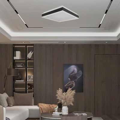 Afbeelding van V TAC VT 7757 B Design plafonnière Vierkant IP20 Zwarte behuizing 38 watt 4000 lumen 4000K
