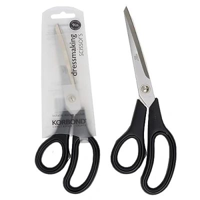 Afbeelding van Korbond Kleermakersschaar, 22 cm, professionele schaar met zachte grip, geschikt voor rechts en linkshandigen