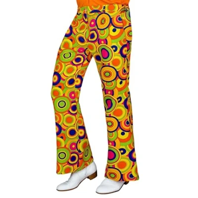 Afbeelding van Widmann jaren &#039;70 broek voor heren, hippie, reggae, flower power, disco fever, slagmove