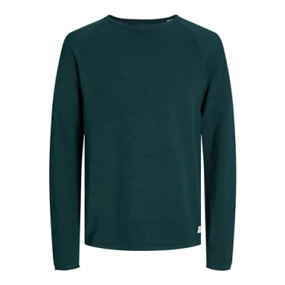 Afbeelding van Jack &amp; Jones Jjehill CREW NECK NOOS Trui, Heren, Maat: Large, Deep teal