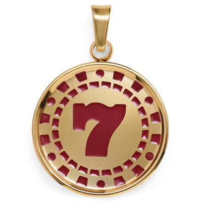 Afbeelding van Ace Goudkleurige Hanger met 7 Pokerfiche