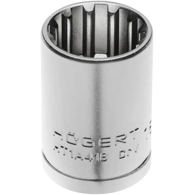 Afbeelding van HÖGERT TECHNIK Spline steeksleutel 1/2 inch 10 mm van chroom vanadium staal, voor TORX, spline, zeskant, metrische en invoerige schroeven, gematteerd, DIN 3124