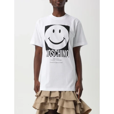 Afbeelding van Moschino Tshirt print, Dames, Maat: Small, Multi white