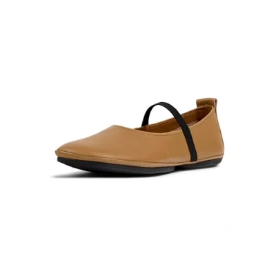 Afbeelding van Camper Right NINA Ballerina&#039;s met enkelbandjes, Dames, Maat: 40, Mittelbraun Leer