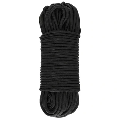 Afbeelding van CHUEHKAK paracord 50 m x 6 mm nylon touw, zwart, dik touw van scheurbestendig nylon, outdoor voor tuinbundeling, kamperen in de open lucht