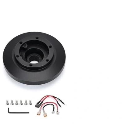 Afbeelding van Stuurnaaf, Auto Stuurwiel Hub Korte Adapter Kit Zwart Aluminium Quick Release Fit Gebruik Voor BMW E36 318