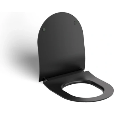 Afbeelding van Clou Hammock dunne wc zitting 37x43.5cm softclose en quickrelease Mat zwart