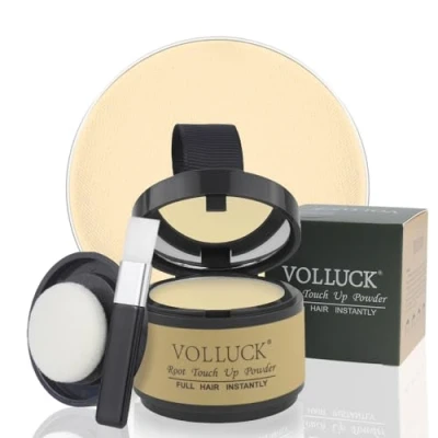 Afbeelding van VOLLUCK Root Touch up Poeder Directe Dekking voor Uitgroei, Grijze Haren &amp; Dunner Wordende Haarlijn Natuurlijke, Niet Vettige Haarpoeder Mannen en Vrouwen 4 g (Lichtblond)