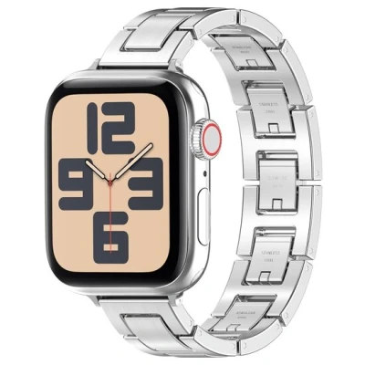 Afbeelding van Apple watch Slim Stainless steel quick release band (small) Zilver Geschikt voor 38mm / 40mm 41mm 42mm
