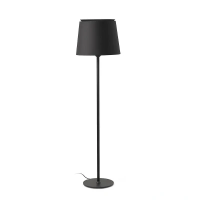 Afbeelding van Faro Lighting Savoy Vloerlamp Ronde Tappered Shade Zwart, E27