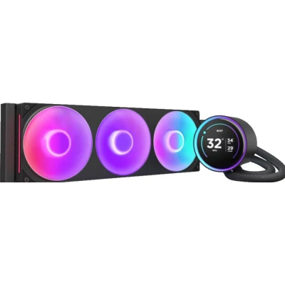 Afbeelding van NZXT Kraken Elite 360 RGB 2024 Vloeistof koelsysteem processor afmeting radiator 360mm voor Intel LGA 1851, 1700, 1200, 115X AMD AM5, AM4 3 x F360 Core Fan Zero RPM Mode 2.72 IPS LCD zwart