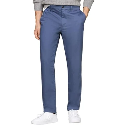 Afbeelding van Tommy Hilfiger Heren Chino Denton Bedrukte Structuur MW0MW35637, Chino, Blauw, 3635, Blauw (Egeïsche Zee), 35W / 36L