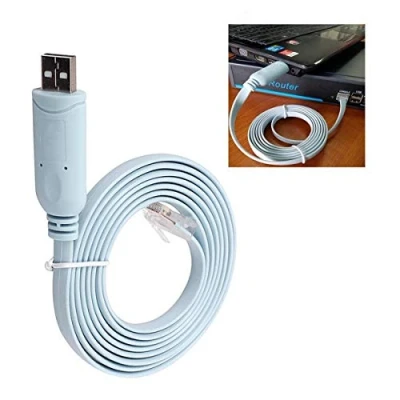 Afbeelding van USB consolekabel met FTDI chip, naar RJ45 console, 1,8 m/6 ft Cisco consolekabel, rollover voor Windows/Linux/MAC/Vista (blauw)