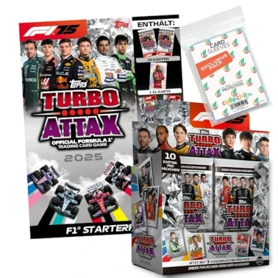 Afbeelding van Bundel met Topps Turbo Attax Formule 1 2025 Trading Cards + Exclusieve Collect it hoezen (1 Starter Display (24 Booster))