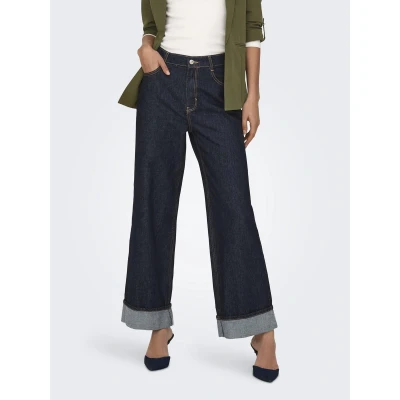 Afbeelding van ONLY ONLHOPE HW WIDE FOLD UP RINSE DNM CRO Dames Jeans