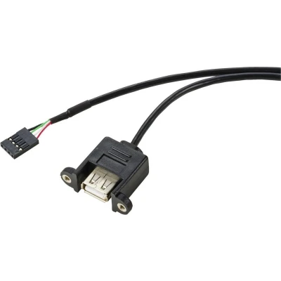 Afbeelding van Renkforce USB kabel 2.0 Shrouded header 4 polig, A bus 0.60 m Zwart Schroefbaar RF 5719748
