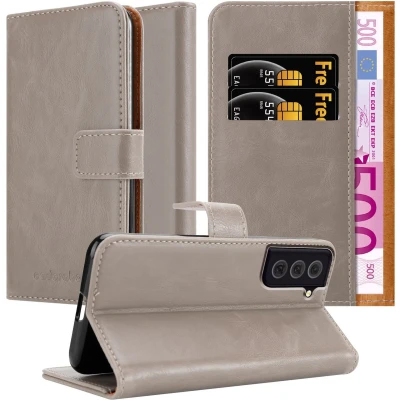 Afbeelding van Cadorabo Hoesje geschikt voor Samsung Galaxy S22 in CAPPUCCINO BRUIN Beschermhoes met magnetische sluiting, standfunctie en kaartvakje Book Case Cover Etui