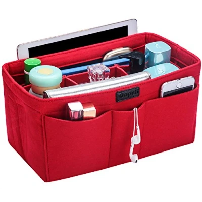 Afbeelding van Ropch Handtas organizer van vilt, interieur opbergtas met meerdere zakken, Rood, XL