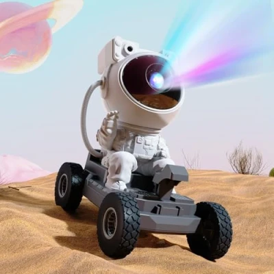 Afbeelding van Gemmac Astronaut Projector met Bluetooth Speaker, Moon Buggy LED Sterrenhemel Kids 360 Galaxy Night Light Afstandsbediening en Timer Lamp voor Volwassenen