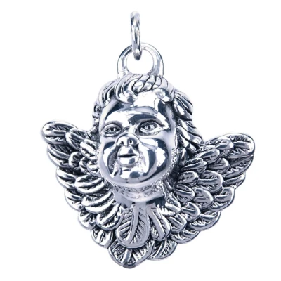 Afbeelding van Zilveren Engel in 3D ketting hanger