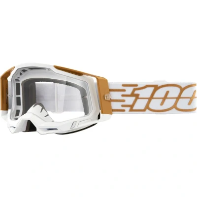 Afbeelding van 100% 2021 Racecraft 2 Mayfair Crossbril Wit / Goud (Lens: Helder)
