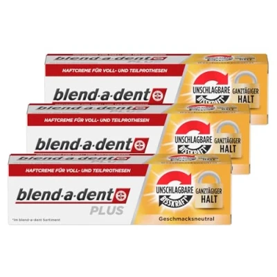Afbeelding van Blend a dent Plus Premium zelfklevende crème, smaakneutraal, Duokraft 3 x 40 g