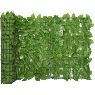 Afbeelding van Balkonscherm met groene bladeren 400x75 cm