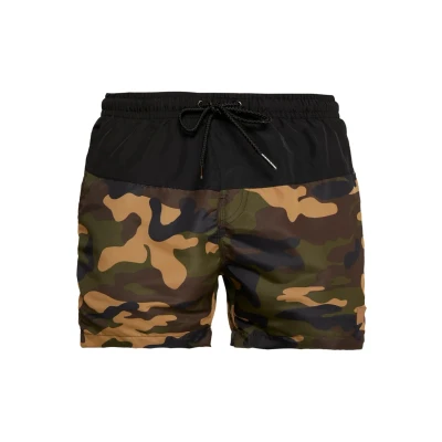 Afbeelding van Urban Classics Block Zwemshorts, Heren, Maat: 4XL, Black/wood