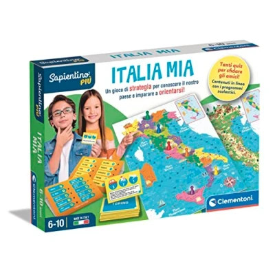 Afbeelding van Clementoni Sapientino Piâ Italia Mia leerspel voor kinderen 6 jaar, quiz route (Italiaanse versie) Made in Italy, meerkleurig, 16417