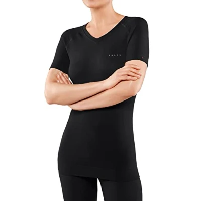Afbeelding van Falke Wooltech Light V NECK WARM AND COLD Temperatures Hemd black, Dames, Maat: XL, Black