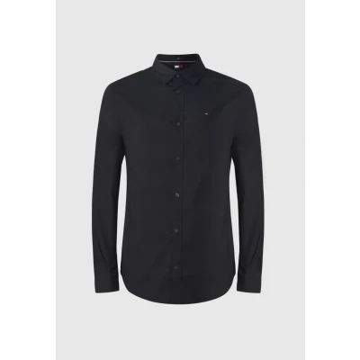 Afbeelding van Tommy Jeans Original Stretch Shirt Overhemd, Heren, Maat: XS, Black