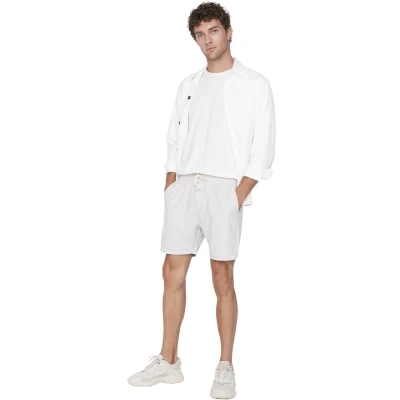 Afbeelding van Trendyol Mink Regular Fit Elastische Taille Linnen Look Korte Shorts &amp; Bermuda Tmnss22Sr0020