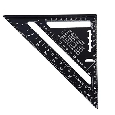 Afbeelding van 7 Inch Driehoek Hoek Heerser Gradenboog Aluminium Timmerman Vierkante DIY Meten Layout Gids Tool(Imperiaal)