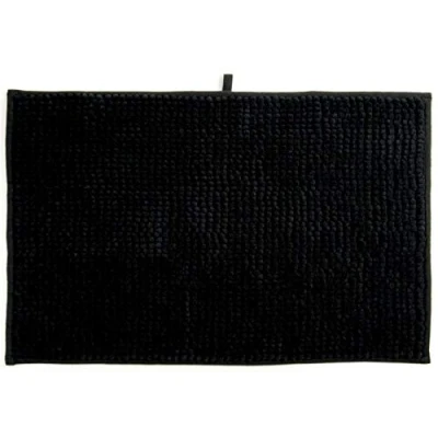 Afbeelding van MSV Badkamerkleed/badmat voor op de vloer zwart 40 x 60 cm Microvezel Badmatjes