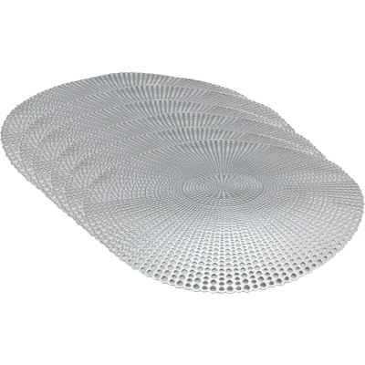 Afbeelding van Set van 6x stuks ronde Placemats zilver 40 cm kunststof