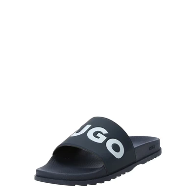 Afbeelding van HUGO BOSS heren Match It slipper met logo in de kleur Donkerblauw, maat: 40
