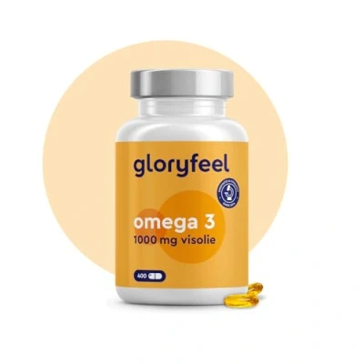 Afbeelding van gloryfeel Omega 3 Visolie 1000 mg 400 capsules voor 1+ jaar voorraad 180 EPA en 120 DHA