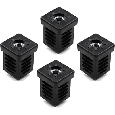 Afbeelding van Design61 4 x schroefdraadstop, vierkante buisstop, 25 mm, wanddikte 1 2 met M10 binnendraad