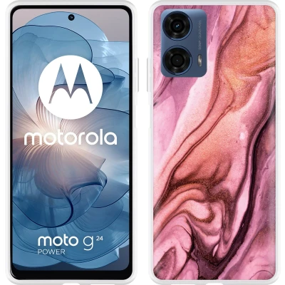 Afbeelding van Cazy Hoesje geschikt voor Motorola Moto G04/G04s/G24/G24 Power Dromerig Marmer