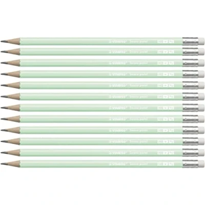 Afbeelding van Grafietpotlood STABILO Swano Graphite Pastel Groen Doos van 12 HB
