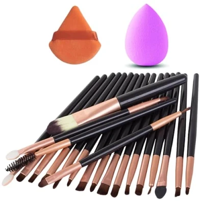 Afbeelding van PARENCE. 22 delige Make upset 20 upborstels ca. 14 cm, 1 blenderspons, poederdons up, complete set, veelzijdig