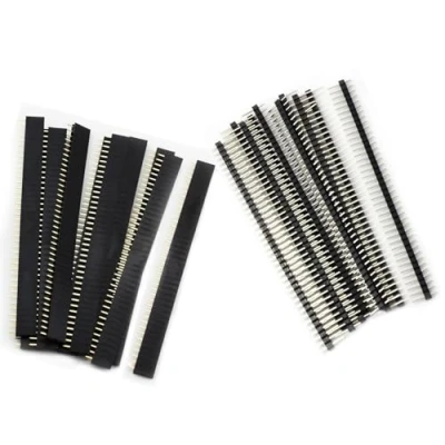 Afbeelding van 50 stuks 2,54 mm breakaway printplaat 40 pins stekker header mannelijk en vrouwelijk stiftlijst PCB solderen bus strip soldeerpennen gatrasterplaat voor Arduino prototype Shield
