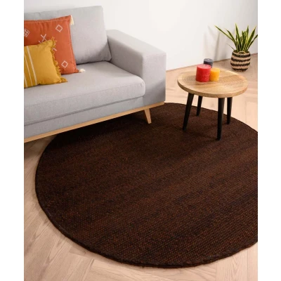 Afbeelding van Rond Wollen Vloerkleed Lett Cacao 250 Cm